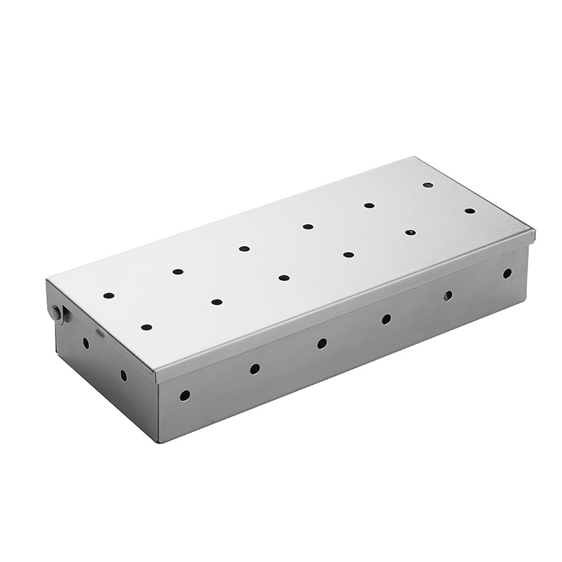 Smoker Box Wood Chip - Roestvrijstalen rokerdoos voor houtsnippers BBQ-grillen Appelhoutchipsdoos