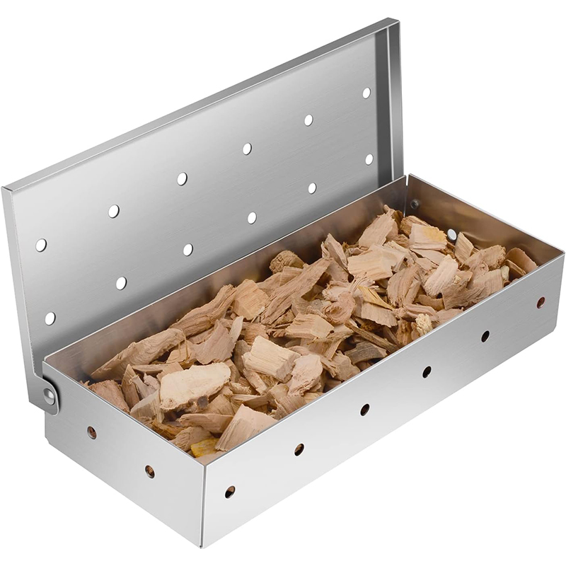 Smoker Box Wood Chip - BBQ Roker Box Roestvrij Staal Hout