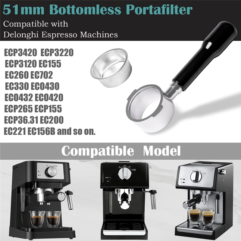 Delonghi Espresso Ecp3420 - ABYN-51Mm Bodemloze Filterhouder 2 Oren Voor