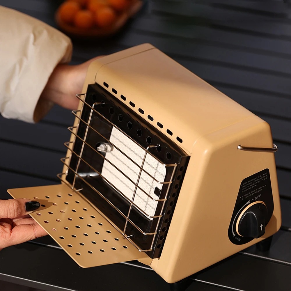 Home Cooking Heater - 1,5 kW draagbare gasfornuisverwarmer BBQ-kooktoestel 2-in-1