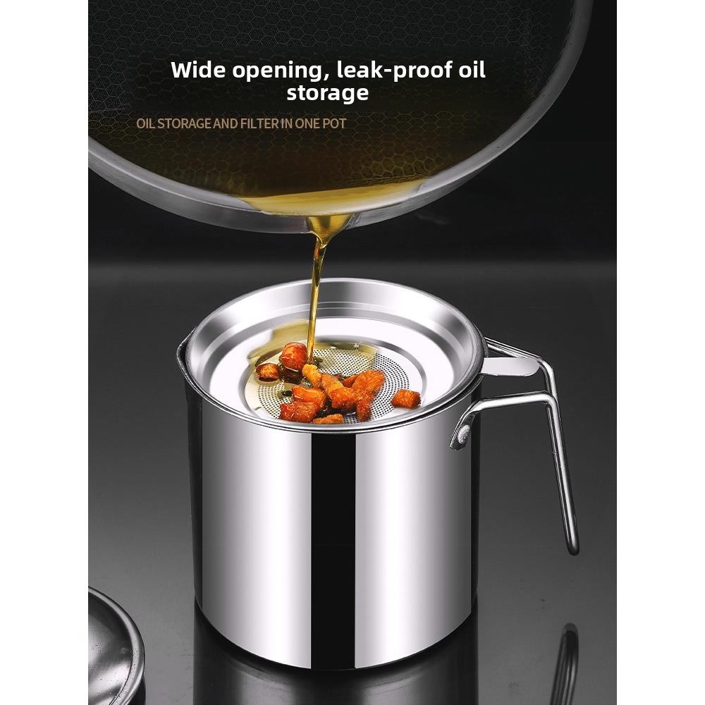 Home Cooking Oil Filter - Oliefilter van roestvrij staal, keukenopbergcontainer, huishoudelijk