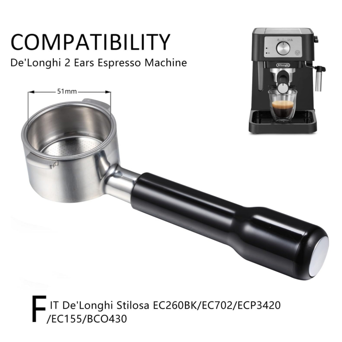 51mm bodemloze portafilter 2 o - Delonghi Espresso Ecp3420 recensie en prijs
