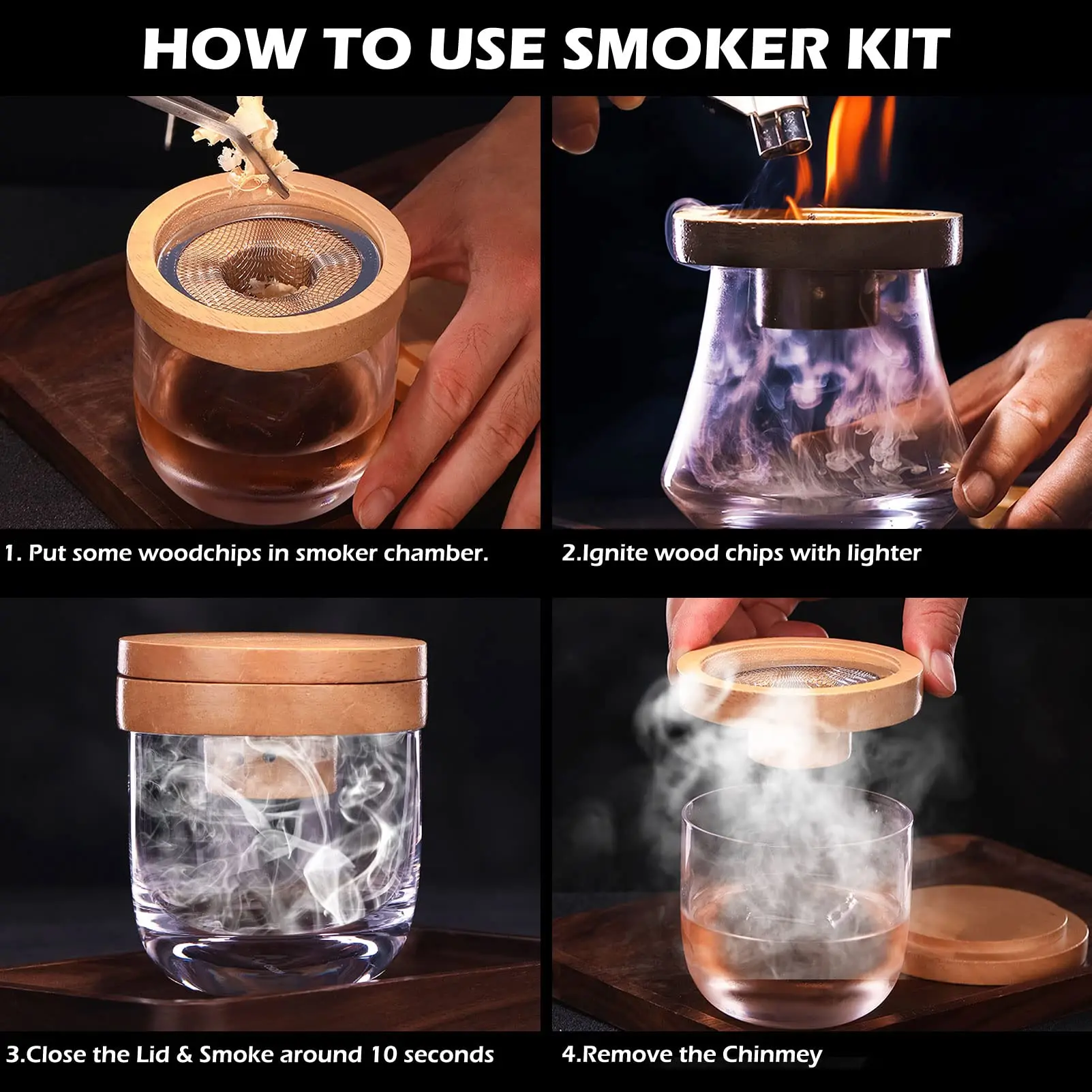 Cocktail Roker Set Bar Houten  - Smoker Box Wood Chip recensie en prijs